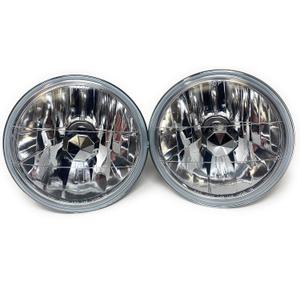 Geniune Glass 7 inch Round Crystal Diamond clear headlights Wrangler LJ H2 Fj JK TJ YJ par56,H6024 H6017 H6014 H6015