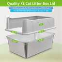 Plastic Lid for Large Stainless Steel Cat Litter Box, 23.6" x 15.7" x 4"