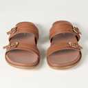 The Drop Women's Avona Two Strap Slide Sandals (12, Cognac)