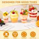 400-Pack 5 oz Dessert Cups with Lids and Spoons, Clear Plastic Parfait & Yogurt Cups, Mini Shooter Cups for Parties, Ice Cream, Pudding, Fruit | Square Appetizer Containers