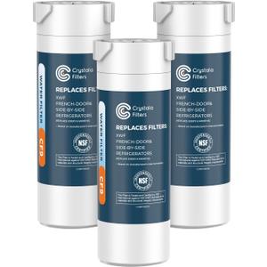 Crystala Filters XWF Water Filter, Compatible with GE XWF Refrigerator Water Filter, 3 Pack (Not XWFE)