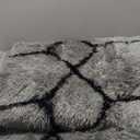 ONASAR Area Rugs for Bedroom Living Room, 4x6 Fluffy Grey and Black Rug, Shaggy Geometric Floor Mat for Home Decor Aesthetic, Soft Plush Fuzzy Carpet for Nursery Kids Teen Dorm