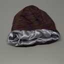 Silk Satin Lined Bonnet Sleep Cap - Adjustable Stay on All Night Hair Wrap Cover Slouchy Beanie for Curly Hair Protection for Women and Men - Mixed Purple