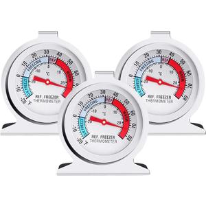 3 Pack Refrigerator Freezer Thermometer Large Dial Analog Thermometer