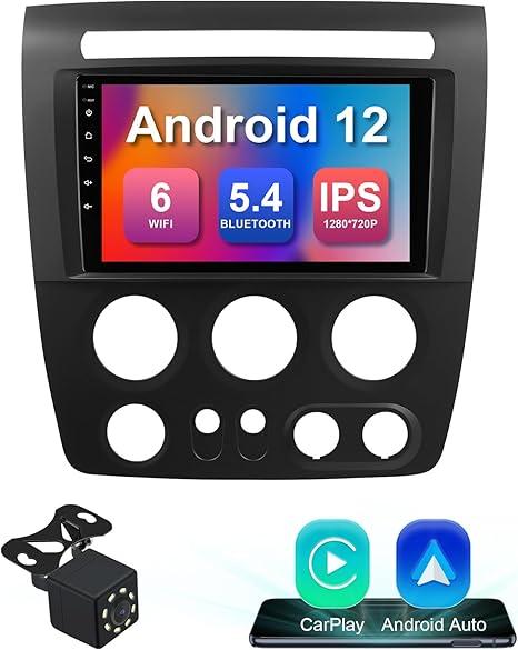 2+32G 9-inch Android 12 Car Stereo for Hummer H3 2005-2010 IPS Touchscreen Screen Car Radio with Carplay & Android Auto Support Backup Camera GPS FM Navi BT SWC