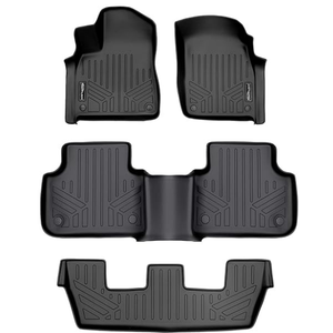 SMARTLINER Custom Fit Floor Mats 3 Row Liner Set Black for 2017-2025 Audi Q7/SQ7