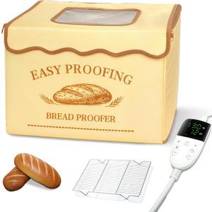 Bread Proofing Box, Three-sided Heating Foldable Zippered Sourdough Warmer Heater w/Adjustable Temperature & Timer Controller, Pizza Dough Proofing Sour Dough Starter Kit Making Baking Supplies Gifts