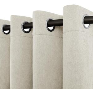 Easy-Going Linen Look Blackout Curtain 84 Inch Length Grommet Window Curtain Drapes for Bedroom, Living Room Thermal Insulated Room Darkening (Set of 2 Panels, Natural)