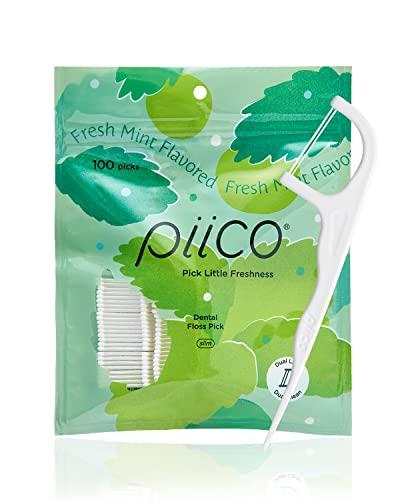 Piico Xylitol Floss Picks,  Unbreakable, Shred-Resistant, Resealable, Unique Flavored Dental Flossers for Adults, Portable