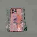 siduater Strap Case for 6.7" iPhone 14 Pro Max with Wristband Kickstand, Clear Soft TPU Protective Shockproof Bumper Cover, Adjustable Hand Grip Loop for iPhone 14 Pro Max 6.7 Inch, Pink