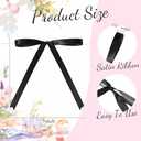 Riceshoot 50 Pcs Twist Tie Bows 5x7 Inch Satin Ribbon Bows for Gift Wrapping Cake Treat Bags Craft DIY Gift Wedding Baby Shower Birthday Party Decorations(Black)