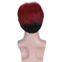 Black Red Wigs for Men Boy Short Ombre Black Red Wig Heat Resistant Synthetic Wigs for Cosplay Costume Party