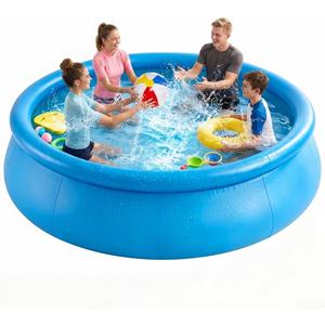 10 FT x 30 in Round Inflatable Swimming Pool, Large Round Inflatable Pool for Adults Summer Water Party Backyard Outdoor Pool