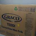 Graco Teddi 4-in-1 Convertible Mini Crib with Bonus Water-Resistant Mattress GREENGUARD Gold Certified, 2.75-Inch Mattress Included, Small Spaces Crib, Easy 30-Minute Assembly (Driftwood)