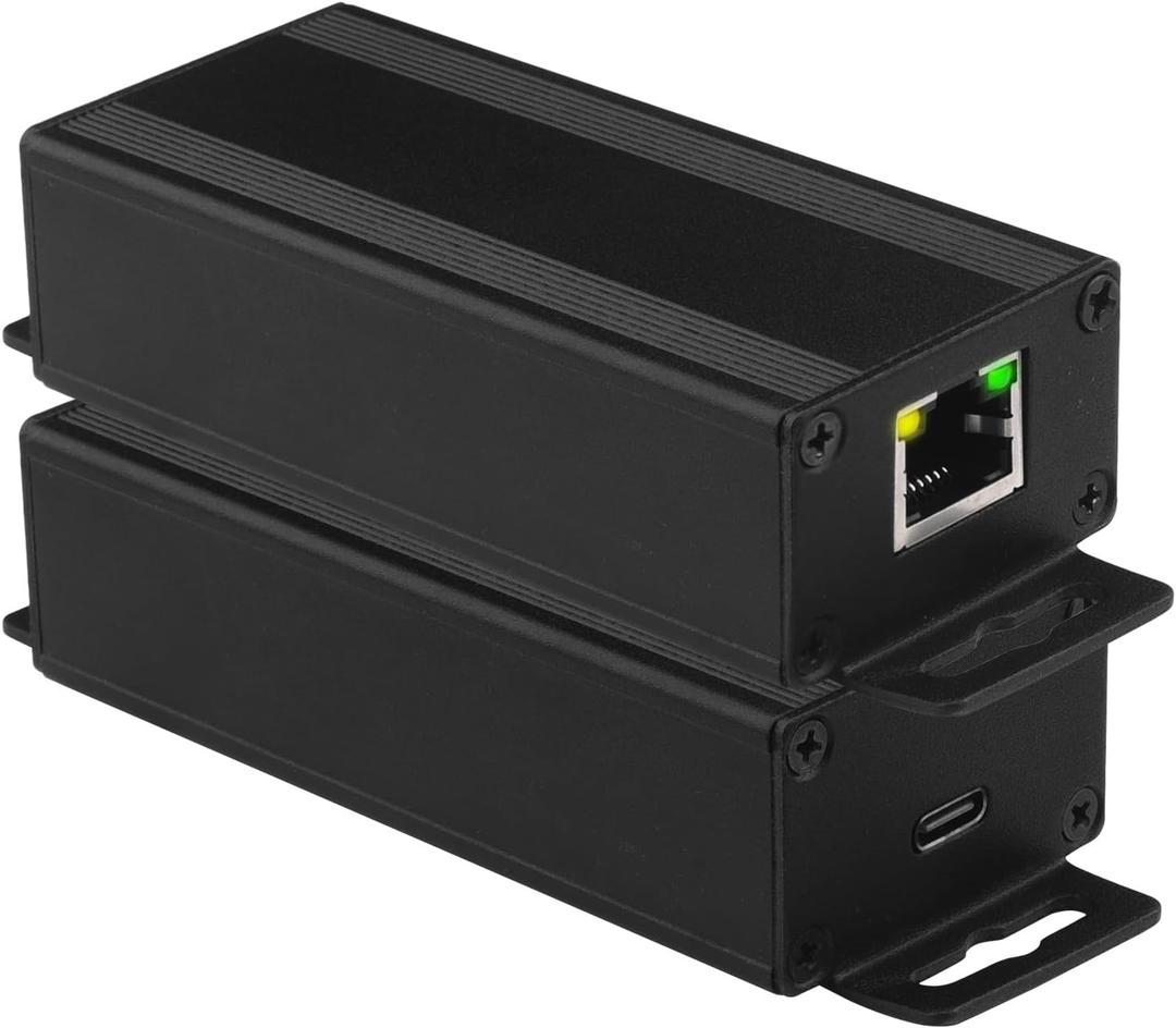 90W PoE USB C Splitter, PoE to USB-C Adapter Converter 100 Mbps for Smart Phone, POE to Type-C Power 5V/2.5A Output with Ethernet, Extend to 100m for IEEE 802.3af for IP Camera, Wireless APs