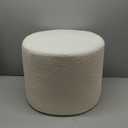 ZICOTO Beautiful Boucle Pouf Ottoman and Foot Rest - Elevate Your Living Room Decor with Lightweight Comfort and Charm - A Round Modern Foam Filled Foot Stool Perfect to Rest Your Feet (White)