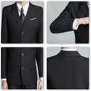 JPF Boys Formal Suits Slim Fit 5 Piece Kids Suit Jacket Pants Set with Dress Shirt and Tie for Wedding Prom (Black, 14Y)