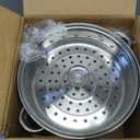 4 Piece Stainless Steel Steamer Pot Set with Glass Lid and handle,for Steamer Cooking,Casserole,Saucepan (4 layer)
