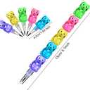 Boao 72 Pcs Stackable Pencils Plastic Bear Pencils 5 in 1 Stacking Colored for Birthday Bear Party Equipment