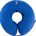 Inflatable Adjustable Dog Donut Collar, Soft Comfortable Inflatable Dog Collar, Wide Application Dog Cone Alternative Not Block the View, Dog Cone Collar for Pet Dog Cat Blue