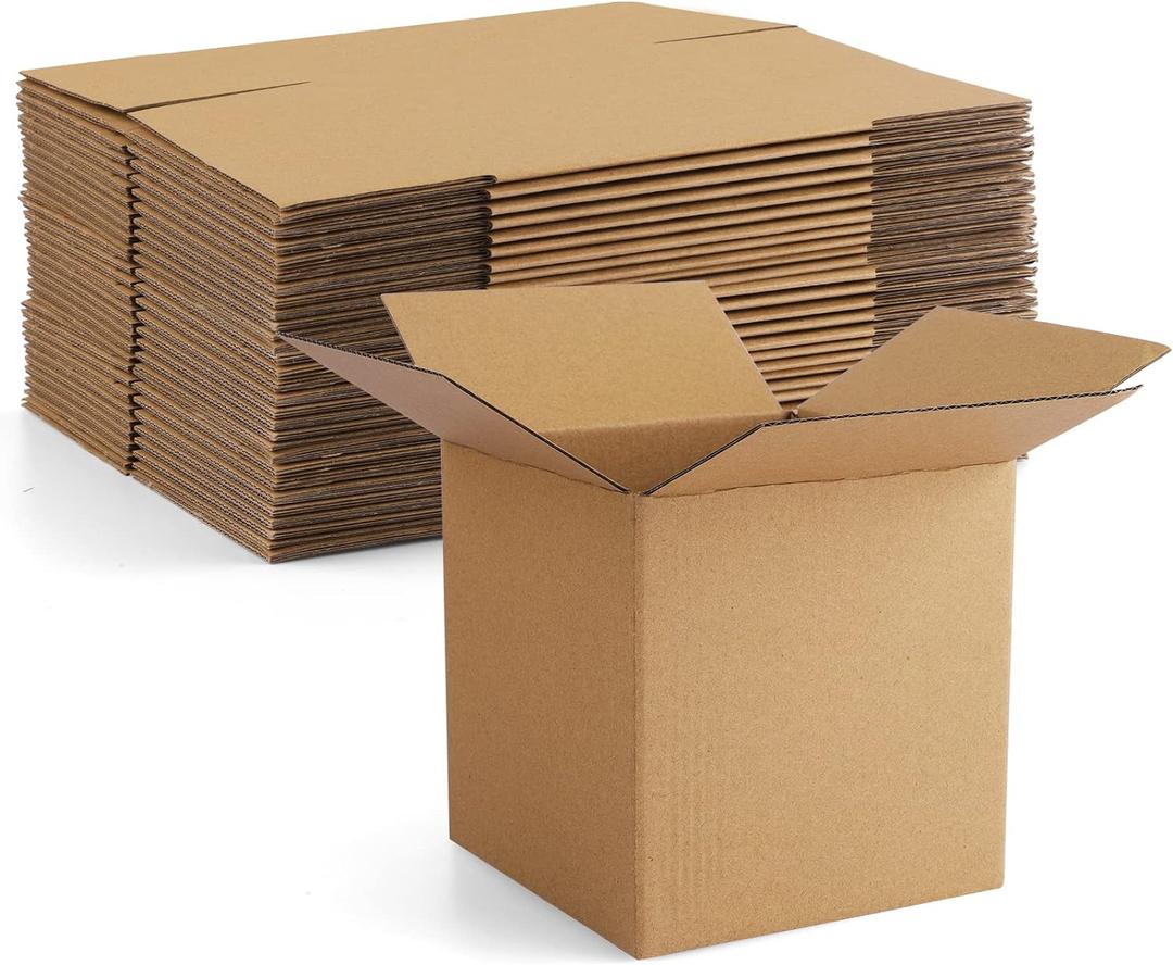 Eupako 5x5x5" Cardboard Box Mailers 25 Pack Brown Cube Corrugated Small Shipping Boxes for Mailing
