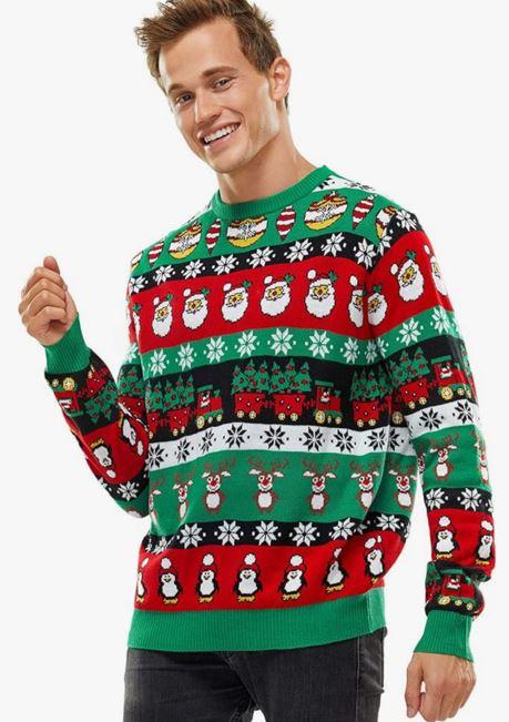 Ugly Christmas Sweater for Men, Hooded Unisex Women Xmas Hoodie Pullover for Party Festive Party, XXL