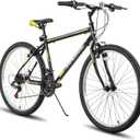 HH HILAND 24 26 inch Mountain Bike for Men Women, 21 Speeds High-Carbon Steel Frame, Sport Cycling MTB Bicycle for Adult (black)