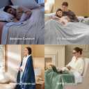 Bedsure GentleSoft Heated Blanket Throw - Soft Ribbed Flannel Electric Blanket, Heating with 6 Time Settings (Up to 10H), 6 Heat Settings & 8Hr Timer Auto Off, Gifts for Grandma (50"x60", Light Grey)
