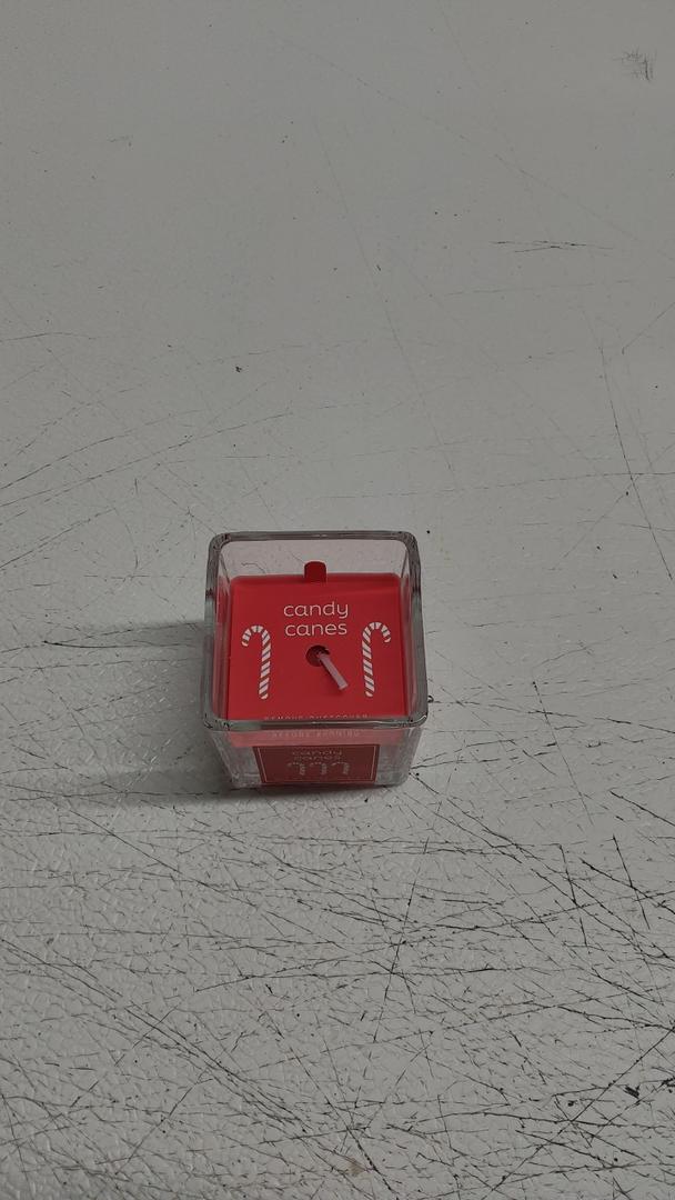 Candy Cane Square Candle Red