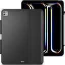 MAGEASY CoverBuddy for M4 iPad Pro 13" (2024) - iPad Pro Case Compatible with Magic Keyboard for iPad Pro (M4), Enhanced Thickness & Heat Dissipation - New Black (Leather 5.05)