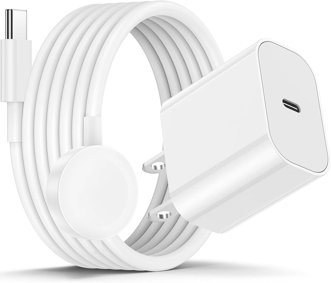 Apple Watch Charger Fast Charging, USB C Magnetic iWatch Fast Charging Cable Cord 6ft and iPhone Type C Wall Charger Block Plug for Apple Watch Series Ultra 2/ Ultra/ Series 11/ 10/ 9/ 8/ 7/ SE/ 6/ 5/ 4/ 3/ 2