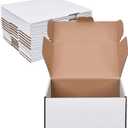 9x6x4 Inches Shipping Boxes Set of 15,White Corrugated Cardboard Box Literature Mailer for Small Business, Literature Mailer Box Packaging Supplies