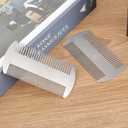 Pocket Beard Comb, 2 Pcs Stainless Steel Portable Travel Hair Combs Anti-Static Dual Action Fine & Wide Metal Teeth Mustache Combs for Men Wallet Purse Car