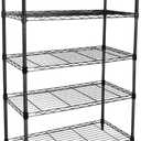 Simple Deluxe Heavy Duty 5-Shelf Storage Shelving Unit, 1250lbs Loading Capacity, 29.92" D x 13.98" W x 61.09" H, Black