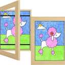 2 Pack 8.5x11 Kids Art Frames Natural, Kids Artwork Frames Changeable Child Artwork Picture Display Front Opening, Rustic Children Storage Frame Hold 50pcs Craft, Drawing, Art Project, Schoolwork