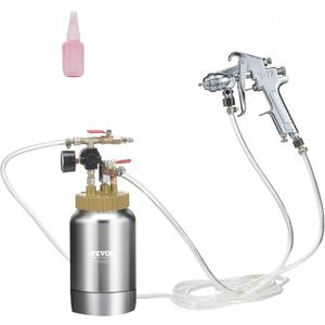 VEVOR Spray Paint Pressure Pot Tank, 2L/0.5gal Lightweight Air Paint Pressure Pot, 1.8mm Nozzle Spray Paint Gun 3m Hoses for Home Decoration Architecture Construction Automotive Painting, 45PSI Max