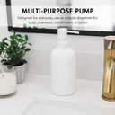 Matte White Round Soap Dispenser for Kitchen & Bathroom 15 oz Refillable Resin Pump Bottle for Dish Soap, Hand Soap, Shampoo, Conditioner Modern Countertop Dispenser with Non-Slip Protective Pads