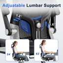 marrap Ergonomic Office Chair, Mesh Seat Cushion with 3D Armrests and 3D Headrest, Adjustable Lumbar Support with 90-120 Rocking Function for Home Office, Black
