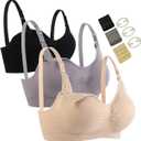 3 Pack Nursing Bra for Woman, Seamless Breastfeeding Bras, M