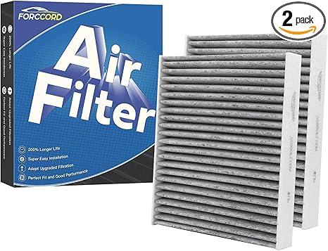 2-Pack Cabin Air Filter Fits for Subaru Ascent, Crosstrek, Impreza, Legacy, Outback, Toyota C-HR, Corolla, Prius, RAV4, Venza Activated Carbon Replacement 72880-FL00A Car Accessories