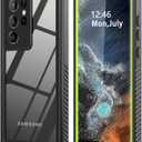 for Samsung Galaxy S22 Ultra Case Waterproof Built-in Screen Protector [Full Body Shockproof][12 FT Military Shockproof] Dustproof Underwater Phone Case for Galaxy S22 Ultra 5G 6.8''(Green)