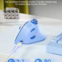 seenda Ergonomic Mouse Wireless, MOU-302 Bluetooth Vertical Mouse Rechargeable, Volume Knob, Silent Mice & 1000/1600/2400 DPI, 3 Multi-Device Connection for Windows/PC/Laptop/Mac/MacBook, Blue