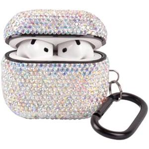 Sparkly Case Compatible with AirPods 4 Generation(2024) with Keychain,Shockproof Protective Premium Bling Rhinestone Cover Skin for AirPods 4 Charging Case (AB for 4rd)