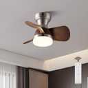 20 Inch Ceiling Fan with Light3 BladesSilver with Light with Remote Control Small Ceiling Fan Suitable for Living Room, Dining RoomBedroom