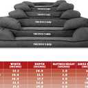 The Dogs Bed Orthopedic Memory Foam Dog Bed with Bolsters for Large Dogs, Waterproof Washable Cover, Anti-Slip Base, Calming Surface CertiPUR-Certified Foam, Plush Fabric, Grey Plush, Large