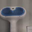 Pet Steam Brush for Dog & Cat - 3-in-1 Steam Grooming Brush for Shedding & Hair Removal - Self Cleaning Spray Comb with Mist for Long Haired Pets - Includes 1*Waterless Shampoo, Blue. (7.87'' - 120ML)