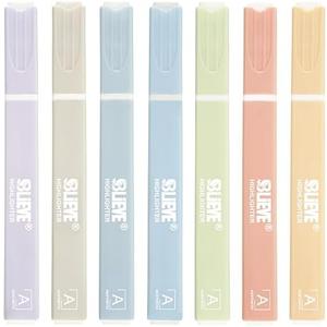 Pack of 2 BLIEVE- Aesthetic Highlighters No Bleed Through Assorted Colors, Cute Highlighter For Journaling Office Supplies And School Accessories, Bible Highlighters And Pens No Bleed, 7 Pack (Pastel)