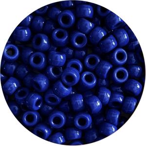 1000Pcs Royal Blue Pony Beads 6x9mm Bulk Acrylic Kandi Beads for Bracelets Jewelry Making Hair Braiding and DIY Crafts