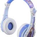 eKids Disney Frozen 2 Bluetooth Headphones with Microphone, Volume Reduced to Protect Hearing, Adjustable Wireless Headphones for School Home Travel, for Fans of Anna and Elsa