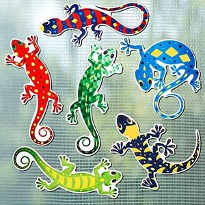 Konohan 12 Pcs Gecko Screen Magnets Double Sided Lanai Screen Door Magnets Flexible Decorative Magnetic Decor for Sliding Door Window Protector Patio, 5.5 x 4.7 Inch, 6.7 x 3.2 Inch